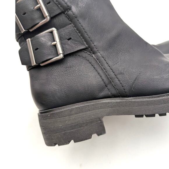 Lucky Brand Candre Double Buckle Lug Sole Boots Women's Black Size US9M EU40 - Picture 9 of 16